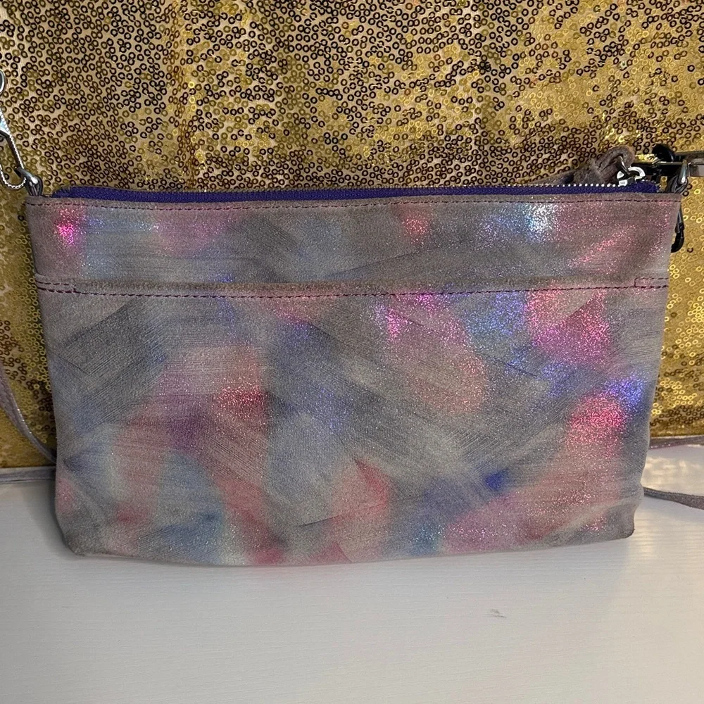 Aimee Kestenberg suede rainbow brushed print Crossbody Bag